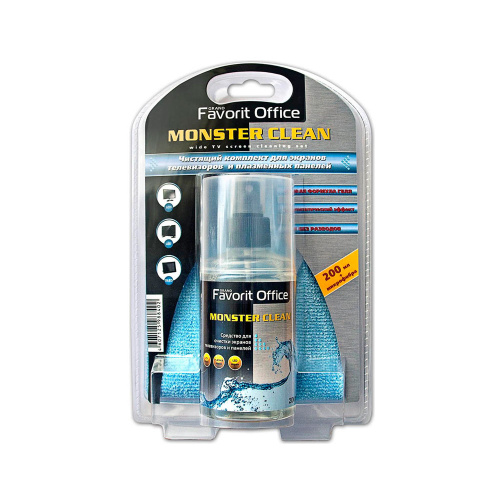 Широкий ассортимент f134014 "favorit office" media clean. чистящий комплект для экранов телевизоров и плазменных папанелей. гель 200мл + микрофибра 25x25 (блистер) для компьютерной техники с доставкой по всему Казахстану  | Рассрочка 0-0-24  фото 2