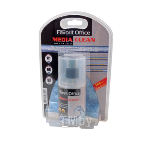 Широкий ассортимент f134014 "favorit office" media clean. чистящий комплект для экранов телевизоров и плазменных папанелей. гель 200мл + микрофибра 25x25 (блистер) для компьютерной техники с доставкой по всему Казахстану  | Рассрочка 0-0-24  фото 3