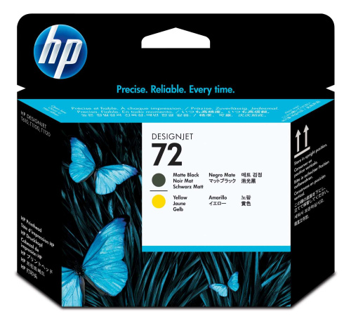 Головка печатающая HP 72 Matte Black and Yellow DesignJet Printhead для DesignJet T1100/Т610/T790/T795/T770 (C9384A)