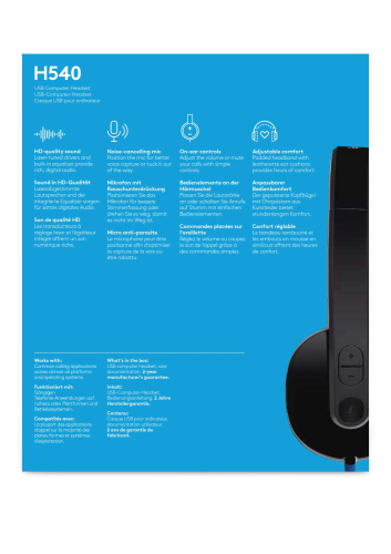 Широкий ассортимент гарнитура 981-000480 logitech h540 (usb, элементы управления на наушнике, кабель 1.8м) (m/n: a-00042) для компьютерной техники с доставкой по всему Казахстану  | Рассрочка 0-0-24  фото 7
