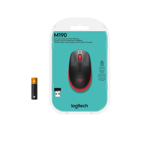 Широкий ассортимент мышь беспроводная полноразмерная logitech m190 red (m/n: mr0087 / cu0019) (910-005908) для компьютерной техники с доставкой по всему Казахстану  | Рассрочка 0-0-24  фото 5