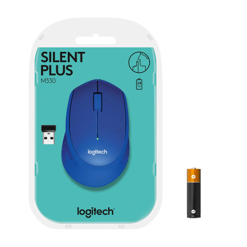 Широкий ассортимент мышь беспроводная logitech m330 silent plus blue (синяя, оптическая, 1000dpi, 2.4 ghz/usb-ресивер, бесшумная, под правую руку) (m/n: m-r0051 / c-u0010) для компьютерной техники с доставкой по всему Казахстану  | Рассрочка 0-0-24  фото 3
