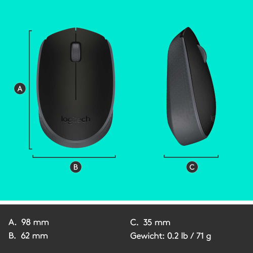 Широкий ассортимент мышь беспроводная logitech m171 black (черная, оптическая, 1000dpi, 2.4 ghz/usb-ресивер)(m/n: m-r0060 / c-u0010) (910-004424) для компьютерной техники с доставкой по всему Казахстану  | Рассрочка 0-0-24  фото 8