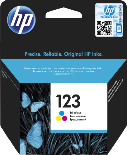 HP 123 Tri-Color Original Ink Cartridge для HP DeskJet 1100, 2100, 2300, 2600, 3600, 3800, 4600 series, HP ENVY 4500 series, HP OfficeJet 3800 series (F6V16AE) фото 4