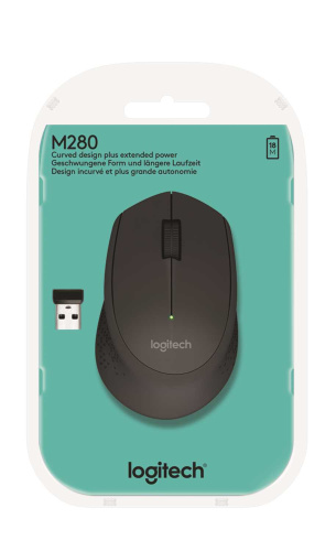 Широкий ассортимент мышь беспроводная logitech m280 black (черная, оптическая, 1000dpi, 2.4 ghz/usb-ресивер, под правую руку) (m/n: m-r0051 / c-u0010) (910-004287) для компьютерной техники с доставкой по всему Казахстану  | Рассрочка 0-0-24  фото 2