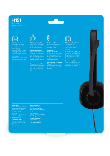Широкий ассортимент гарнитура 981-000589 logitech h151 (черная, 1 x 3.5мм, элементы управления на кабеле, кабель 1.8м) (m/n: a-00029) для компьютерной техники с доставкой по всему Казахстану  | Рассрочка 0-0-24  фото 4