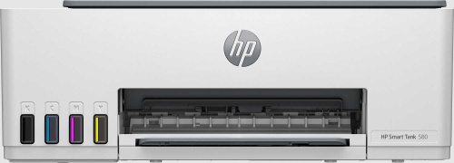 МФУ HP 1F3Y2A Smart Tank 580 Wireless (A4), /White with grey cover/, Color Ink Printer/Scanner/Copier, 1200 dpi, 12/5 ppm, 980MHz, Duty 1000p, Tray 800, USB, WiFi, Bluetooth