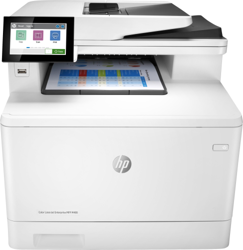 МФУ 3QA55A HP Color LaserJet Enterprise MFP M480f Printer/Scanner/Copier/Fax, A4, 600x600 dpi, 27(27)ppm, 2Gb, 800 Mhz, 2trays 50+250,ADF50, Duplex, USB/GigEth, Duty cycle - 55 000