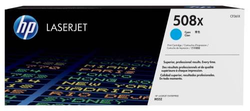 Картридж CF361X HP 508X Cyan LaserJet Toner Cartridge для HP Color LaserJet M552/M553/M577/E55040/E57540