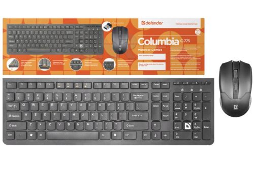 Широкий ассортимент клавиатура беспроводная + мышь defender columbia c-775 usb 2.4гг черный для компьютерной техники с доставкой по всему Казахстану  | Рассрочка 0-0-24 