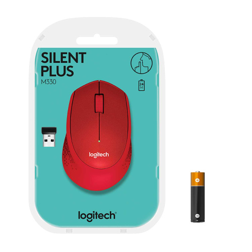 Широкий ассортимент мышь беспроводная logitech m330 silent plus red (красная, оптическая, 1000dpi, 2.4 ghz/usb-ресивер, бесшумная, под правую руку) (m/n: m-r0051 / c-u0010) для компьютерной техники с доставкой по всему Казахстану  | Рассрочка 0-0-24  фото 2