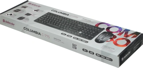 Клавиатура беспроводная + мышь Defender Columbia C-775 USB 2.4ГГ черный фото 4